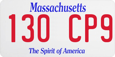 MA license plate 130CP9