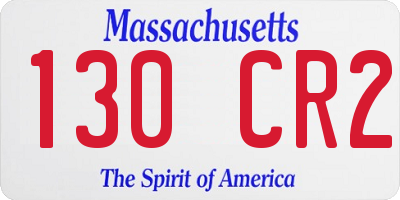 MA license plate 130CR2