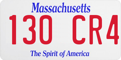 MA license plate 130CR4