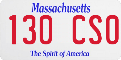 MA license plate 130CS0