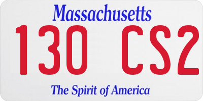 MA license plate 130CS2
