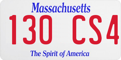 MA license plate 130CS4