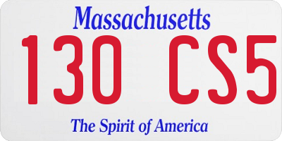 MA license plate 130CS5