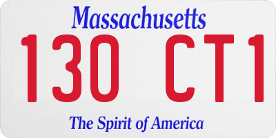 MA license plate 130CT1