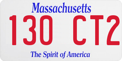 MA license plate 130CT2