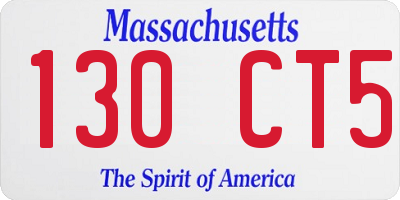 MA license plate 130CT5