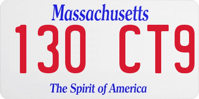 MA license plate 130CT9
