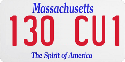 MA license plate 130CU1