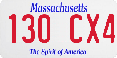 MA license plate 130CX4