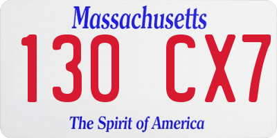 MA license plate 130CX7