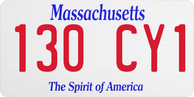 MA license plate 130CY1