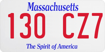 MA license plate 130CZ7