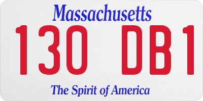 MA license plate 130DB1