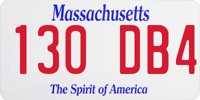 MA license plate 130DB4