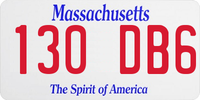 MA license plate 130DB6