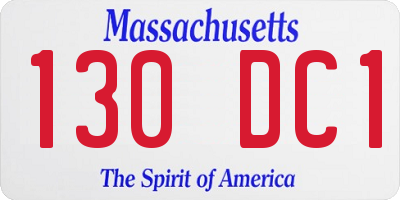 MA license plate 130DC1