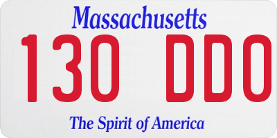 MA license plate 130DD0
