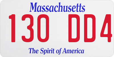 MA license plate 130DD4