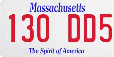 MA license plate 130DD5