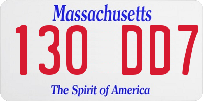MA license plate 130DD7