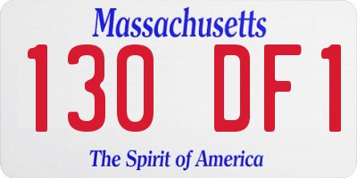 MA license plate 130DF1