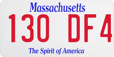 MA license plate 130DF4