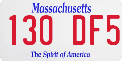 MA license plate 130DF5