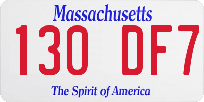 MA license plate 130DF7