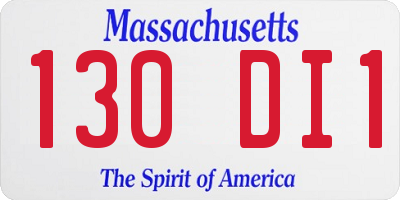 MA license plate 130DI1