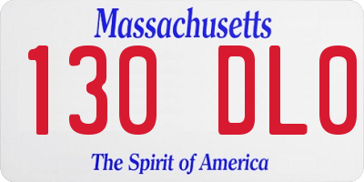 MA license plate 130DL0