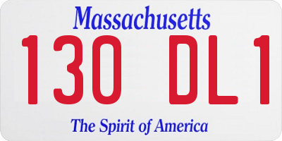 MA license plate 130DL1