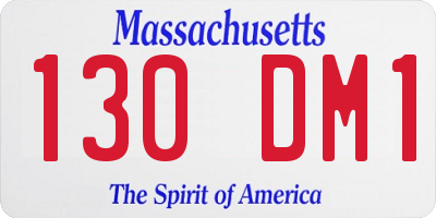 MA license plate 130DM1