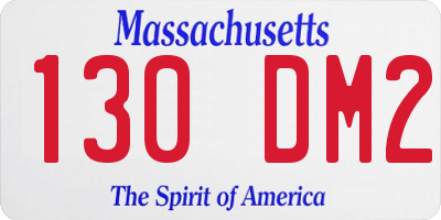 MA license plate 130DM2