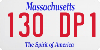 MA license plate 130DP1