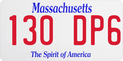 MA license plate 130DP6