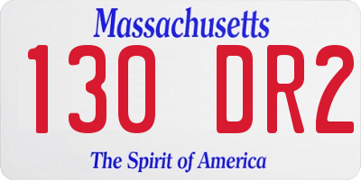 MA license plate 130DR2