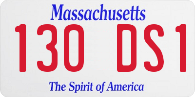 MA license plate 130DS1