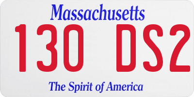 MA license plate 130DS2