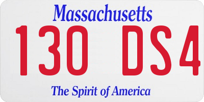 MA license plate 130DS4