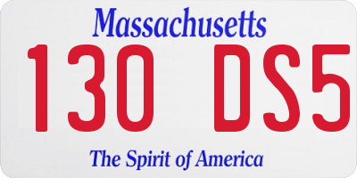 MA license plate 130DS5