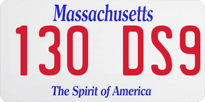 MA license plate 130DS9