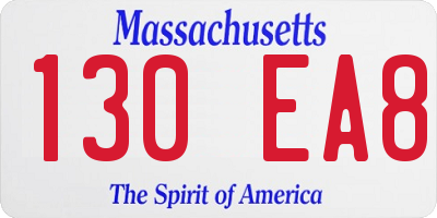 MA license plate 130EA8