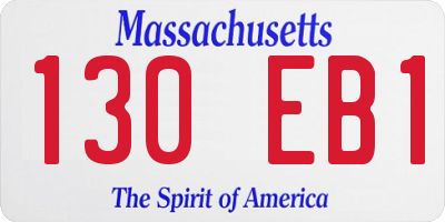 MA license plate 130EB1