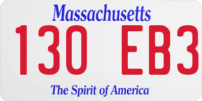 MA license plate 130EB3