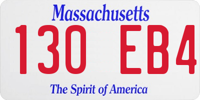 MA license plate 130EB4
