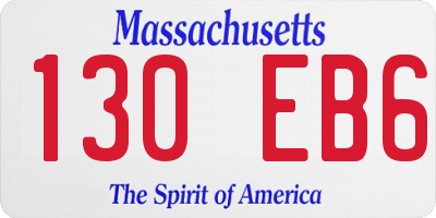 MA license plate 130EB6