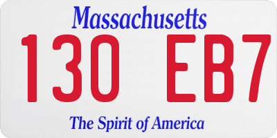 MA license plate 130EB7