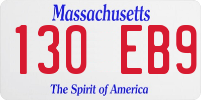 MA license plate 130EB9