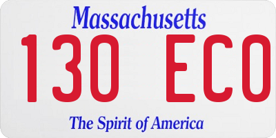 MA license plate 130EC0
