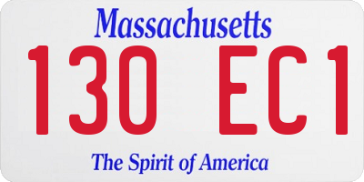 MA license plate 130EC1